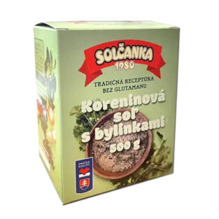 Koreninová soľ s bylinkami na ochutenie masových pokrmov Solčanka Koreninová soľ s bylinkami na ochutenie masových pokrmov Solčanka