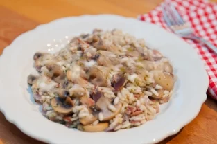 Krémové hubovo-cuketové rizoto